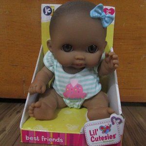 JC Toys Lil Cutesies African American 8.5" Vinyl Doll designed by Berenguer